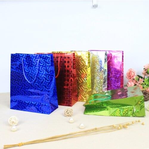 AVEBIEN 24pcs New Laser Paper Bag mini Stand up Colorful Holiday Candy Bag Wedding Favors and Gift Bag Birthday Party Candy Box
