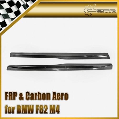Car Accessories For BMW F82 M4 PSM Style Carbon Fiber Side Skirt Extension Glossy Finish Door Add On Step Kit Racing Trim Part
