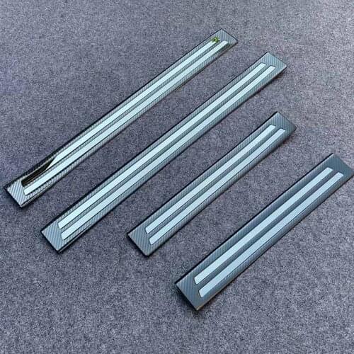 Car Scuff Plates For Mazda3 M3 2019 2020 Door Protection Trim Stickers Stainless Steel Exterior Car-Styling Auto Cover Accessory