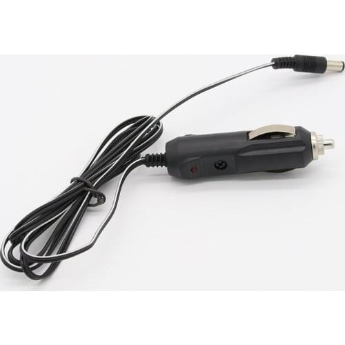 Car Cigarette Lighter 5.5*2.1mm Plug Cigar Power Connector Fused With Light LED With 1.5m Wire Cable End Caps