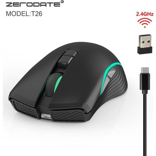 Wireless Charging Mouse for zerodate T26 2.4G with Type C Interface Portable for Office Household Computer Accessory gaming