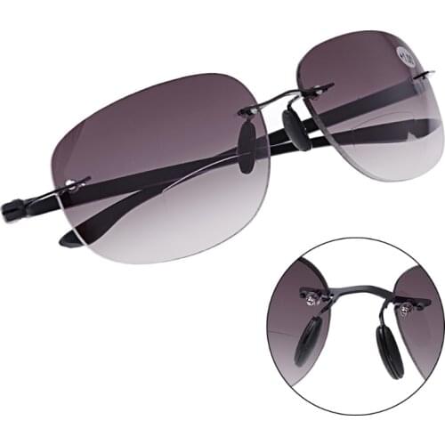 Outdoor Rimless Fishing Bifocal Reading Glasses Sunglasses Readers +1.0 To +3.5 50JB