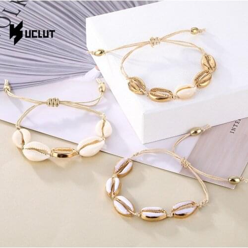 Bohemia Vintage Shell Rope Chain Bracelet Women Beach Sea Shell Bracelet Anklet Jewelry Party Gift Wholesale