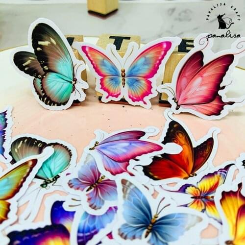 Panalisacraft 38pcs Junk journal Gorgeous butterfly stickers paper for Scrapbooking Happy Planner/Card Making/ Journal Project