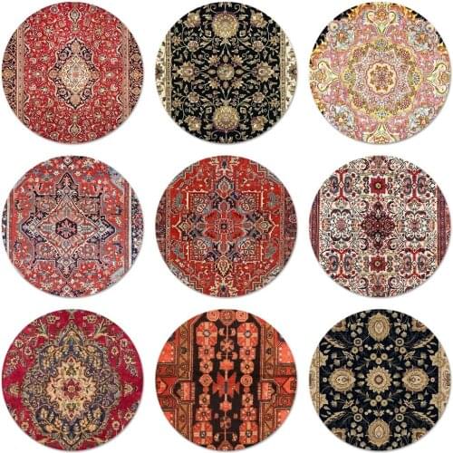 58mm Persian carpet Floral Favorite Badge Brooch Pin Accessories For Clothes Backpack Decoration gift