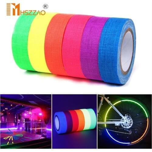 DIY Fluorescent UV Cotton Tape Matt Night Self-Adhesive Glow In The Dark Luminous Tape For Party Floors Stages Whiteboard