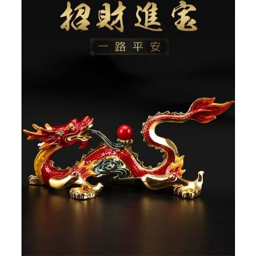 GOOD HOME OFFICE Company SHOP CAR TOP Efficacious Money Drawing thriving business Lucky Royal Dragon FENG SHUI brass statue
