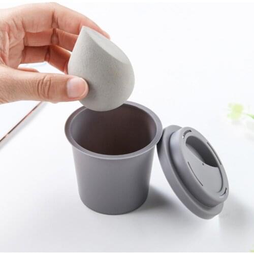 Cup Shape Beauty Egg Storage Box Portable Anti-mold Sponge Puff Holder Case Cosmetic Puff Storage Box Makeup Tool Storage Boxes