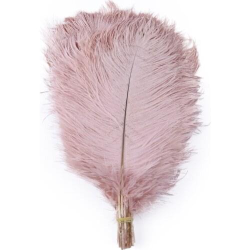 10Pcs/Lot Leather Pink Ostrich Feathers 30-35 CM/12-14" Decoration for Party Wedding Clothes Diy Jewelry Accessory Crafts Plume