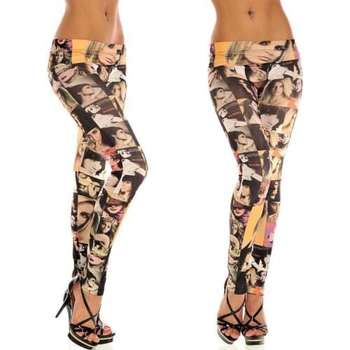 High Waist Girl Print Leggings Gothic Fitness Women Slim Pants 3S8362