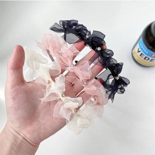 Summer Women Girls Cute Sweer Lace Bow Hairbands Headwears Ladies Lovely Colorful Hair Hoop Headbands Female Hair Accessories