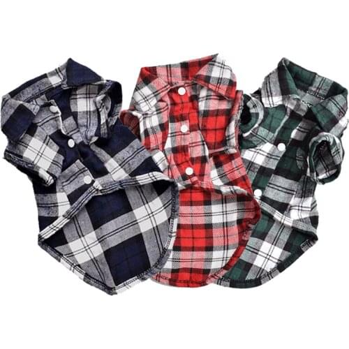 Summer Pet Dog Clothes for Small Dogs Fashion Plaid Cat Dog Shirt Vest Puppy Chihuahua Pug Tshirt Clothing Pet Supplies