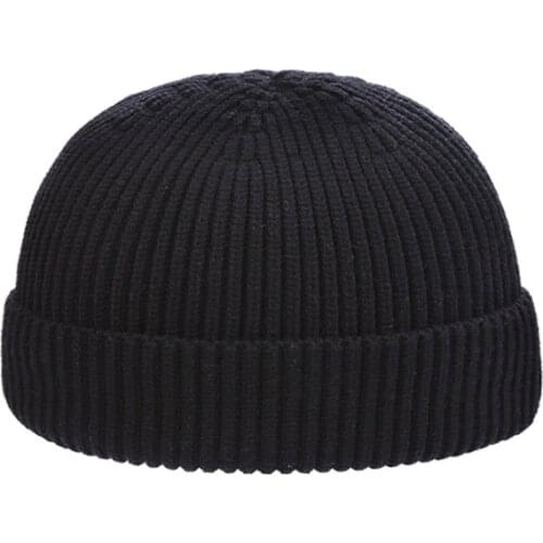 Cold hat mens autumn and winter warm melon leather hat short Korean knitted wool hat outdoor landlord hat female tide