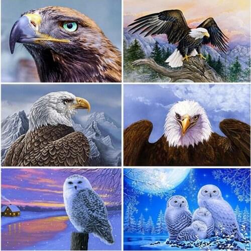 DIY Eagle 5D Diamond Painting Full Square Drill Rhinestones Bird Diamond Embroidery Mosaic Cross Stitch Kit Wall Art Home Decor