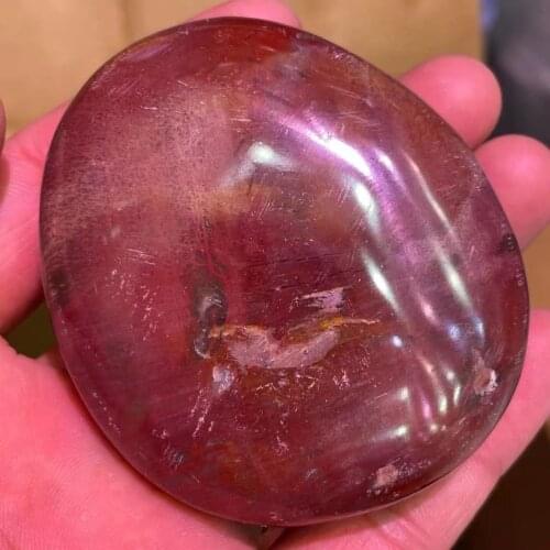 Natural fossil wood handle gem irregular smooth polished pebble reiki healing chakra stone home decoration