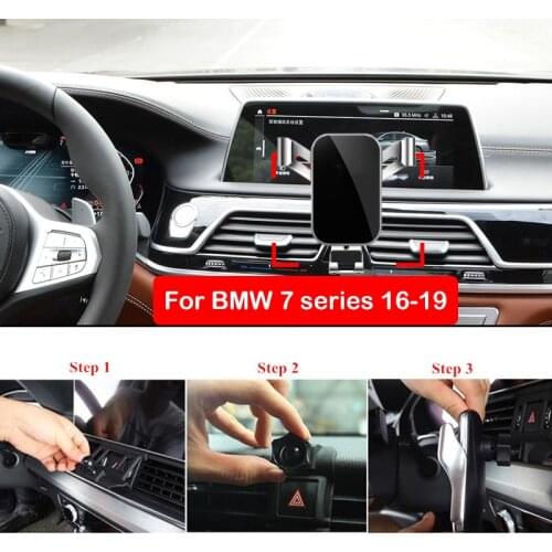 New No Magnetic Car Mobile Phone Holder For Bmw 7 Series 16-19 Air Vent Clip Mount Smart Phone GPS Stand Car Styling Accessories