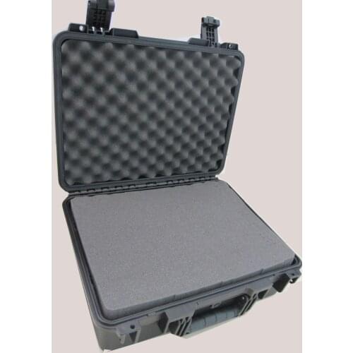 Plastic equipment tool box with pre-cut foam