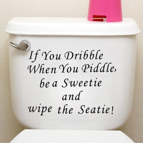 Note for Clean Toilet English Letters Put Me Down Clean the Toilet Stickers Wall Sticker Good for Tile