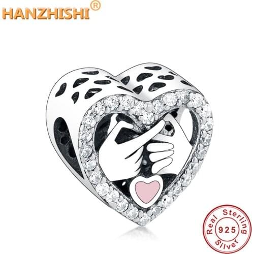 New Design 925 Sterling Silver Openwork Heart Lovely Charm Bead Fit Original Pandora Charm Bracelet Necklace DIY Jewelry Making