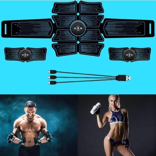 Abdominal Muscle Stimulator Toner EMS ABS Smart Fitness Gear USB Rechargable Electrostimulation Exercise Home Gym Equipment