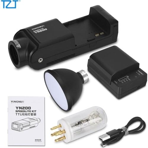 TZT YONGNUO YN200 Flash Light TTL HSS Speedlite 5600k 200W GN60 Lithium Battery For Canon Nikon Cameras