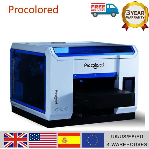 Procolored 2021 UV Printer A3 Print for Glass Phone Case Wood Metal Bottle Multifunction LED Digital UV Flatbed Printing Machine