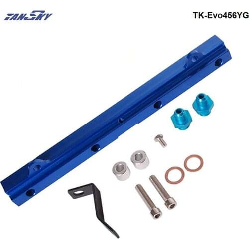 For Mitsubishi 4G63 EVO4/5/6 Top feed Injector Fuel Rail Turbo Kit Blue Aluminium Billet HQ jdm TK-Evo456YG