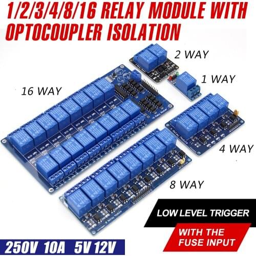 WAVGAT 5V 12V low level trigger 1 2 4 8 16 Channel Relay Module interface Board Shield For PIC AVR DSP ARM MCU Arduino