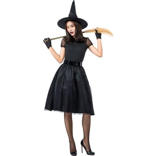 Japanese Halloween Black Yarn Witch Cosplay Costume Party Party Simple Temperament Witch Game Costume