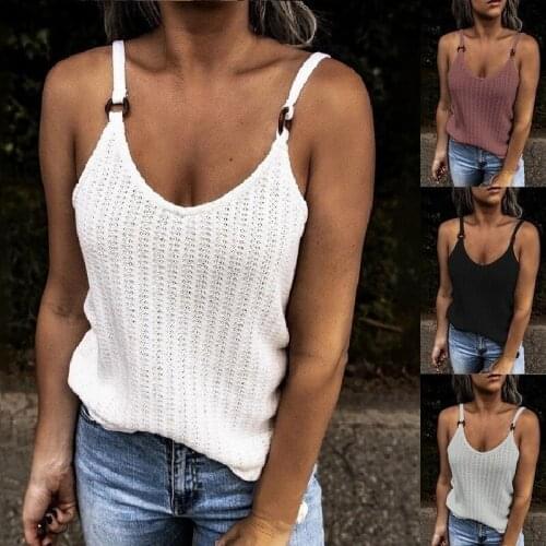 Women Fashion Summer Clothes Casual Sleeveless Halter Top Solid Color Camisole Ladies Off Shoulder Shirt Loose Blouse Plus Size