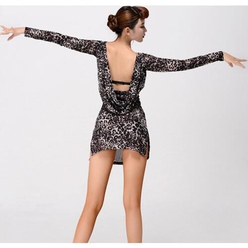 Salsa dance dresses sexy latin dance wear latin ballroom dress modern dance costumes for women latin dress leopard