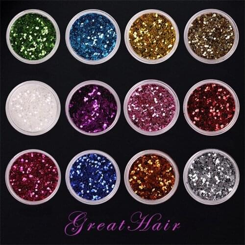1 set 12 Color New Design Round Shape Nail Shiny Nail Art Glitters Sequins Purple Nail Tip Dust Manicure Nail Art Decorations