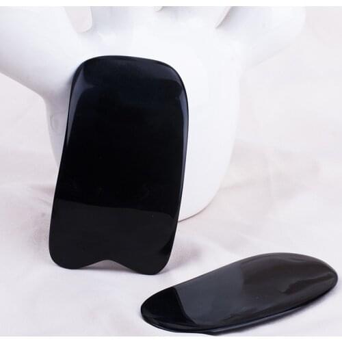 1PC Black SPA Scraping Plate Body Massager Chinese Traditional Acupuncture Massage Face GuaSha Board Therapy Skin Care Tools