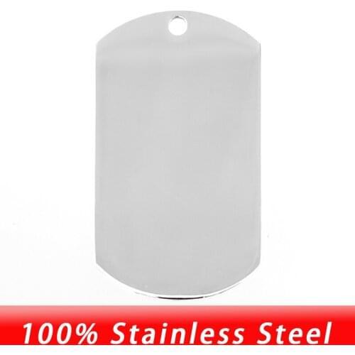 100% Stainless Steel Blank Dogtags For Men Black/ Silver Color/Gold Color/Rosegold Metal Soldier ID Tag Pendants Wholesale 10pcs