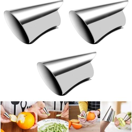 3pcs Fingers Guard Protection Stainless Steel Finger Cutting Protect Creative Anti-Cutting Adjustable Nut Peeler Hand Protector
