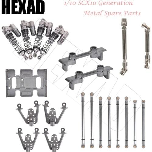 4 All-Metal RC Knapsack Shock Absorber Bracket Gearbox Base 8 Tie Rod Steering Rods for 1/10 Crawler SCX10 Upgrade Spare Parts
