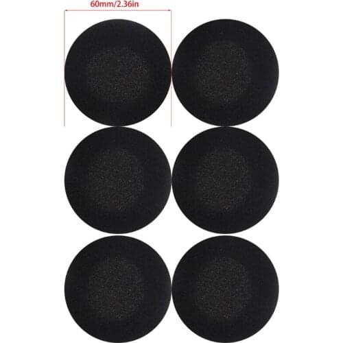 6pcs Replacement Soft Sponge Ear Pads Covers For Headphone Headset 60mm
