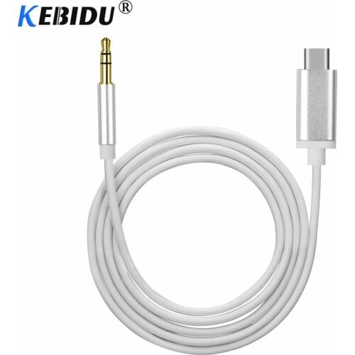 Kebidu Type-C To 3.5MM Audio Cable Male To Male Stereo Speaker Headphone Aux Adapter Cable For Letv Huawei Mate 20 Pro Samsung