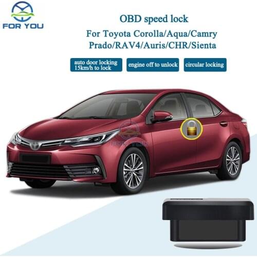 FORYOU Car Auto OBD Plug And Play Speed Lock Unlock 4 Door Device For Toyota Corolla/Aqua/Camry/Prado/RAV4/Auris/CHR/Sienta