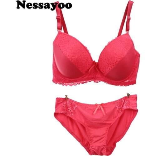 C D E Cup plus size 38 40 42 Ultra Size sexy lace bralette cropped bh bras for women classic red color push up Flowers bra sets