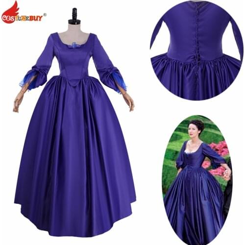 Costumebuy Outlander Dress Claire Fraser Costume Scotland highland Dress Women Civil War Wedding dress Victorian Rococo Gown