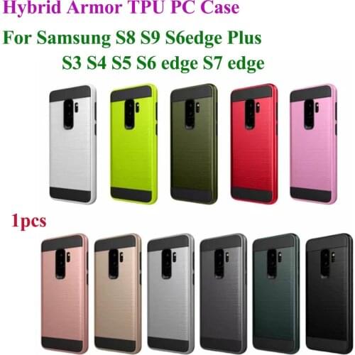 Hybrid Rugged Armor Case For Samsung Galaxy S7 edge S8 S9 S10 Plus Shockproof glossy 2 in 1 TPU PC hard Phone Cover