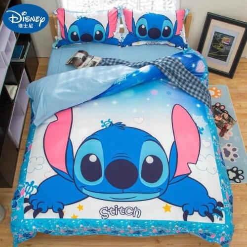 Disney Stitch Boys Bedding Sets Twin Full Queen King Cartoon Quilt Cover Pillowcase Duvet Cover Set Children Bed Gift