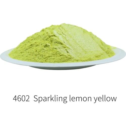 Lemon Yellow Pearl Powder Pigment Acrylic Paint in Arts Crafts Car Paint Soap Eye Shadow Nail Decoration Mica Powder Pigment 50g