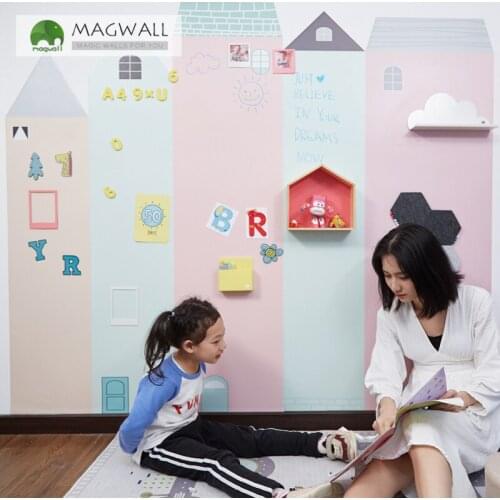 Magwall magnetic castle theme children graffiti wallpaper 1*1m A-G style smooth writing eco-friendly soft board