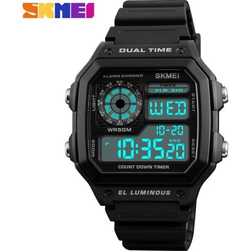 Fashion Mens Sports Watch Square Dual Time LED Digital Watches Male Clocks Relojes Deportivos Herren Uhren Reloj Hombre Montre