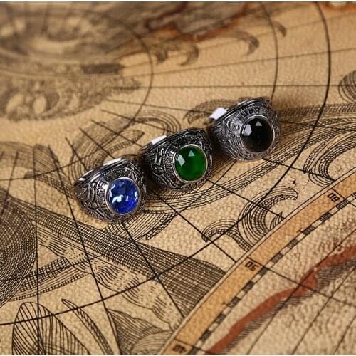 Mens Rings Punk Style Stainless Steel Ring for Men Jewelry High Quality Mens Ring With Crystal PS414