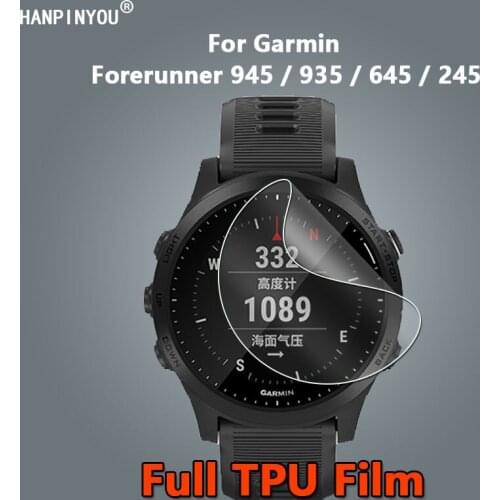 For Garmin Forerunner 945 935 645 245 45 Music Sports Watch Clear Full Cover Soft TPU Hydrogel Film Screen Protector -Not Glass