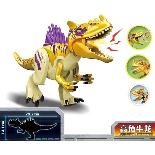New 2021 Jurassic Dino World Stegosaurus Carnotaurus Building Kits Bolcks Bricks Dinosaurs figures Raptor Toys for kids gifts