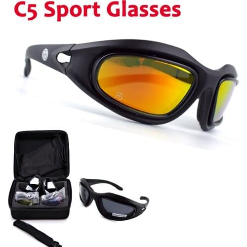 Outdoor Sport Hiking Riding Military Tactical Womens Mens Sunglasses Safety Goggles C5 Polarized Glasses 2021